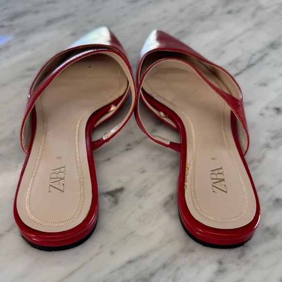 Zara Women's Vibrant Red Mules - Picture 3 of 5